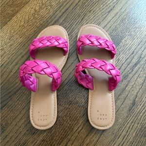 A New Day Women's Vibrant Pink Braided Sandals